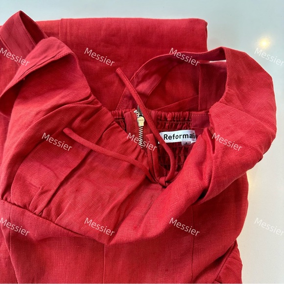 Reformation Balia Linen Dress in Sundried Tomato - Picture 11 of 11